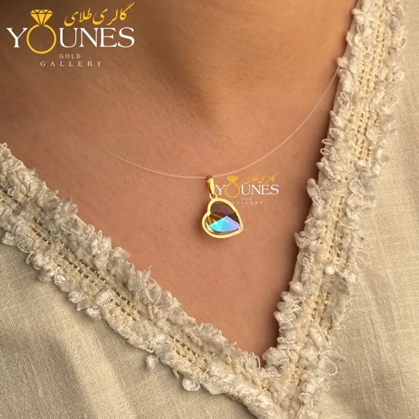 آویز طلا سواروسکی قلبی کهکشانی